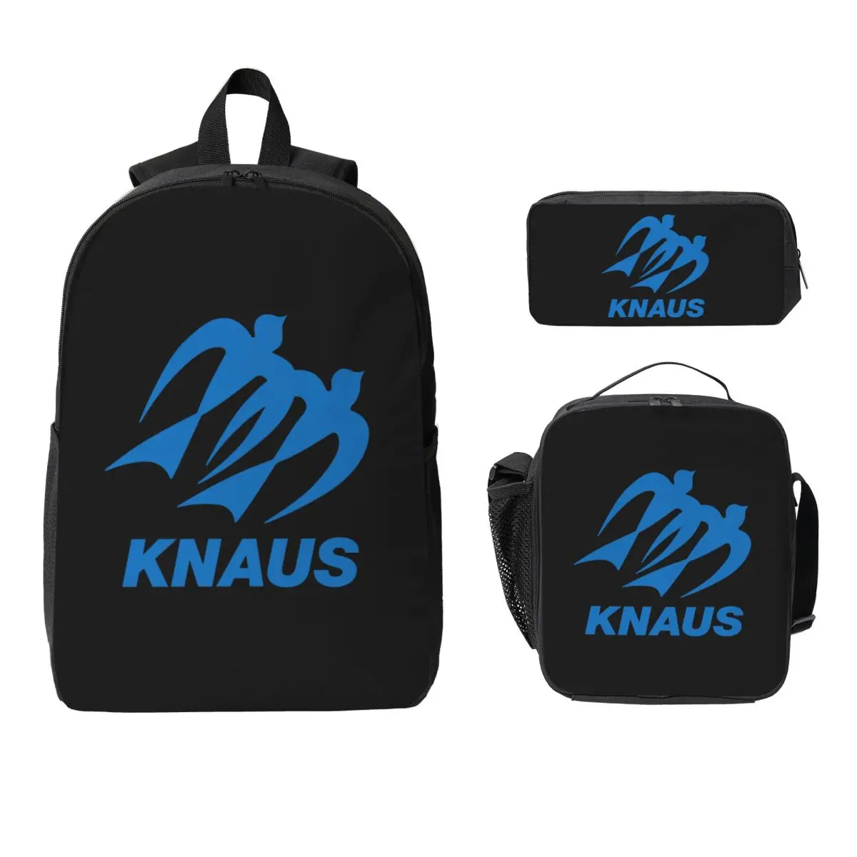 

Knaus Caravan Backpack Student Boys Girls BookBag School Bag Computer Shoulder Bags 3ps Insulated Lunch Bag Pencil Case
