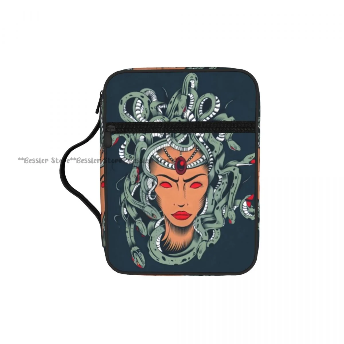 

Medusa Gorgon Head Bible Bag Zipper Handle Handbag Bible Cover Case Carrying Bible Storage Bag