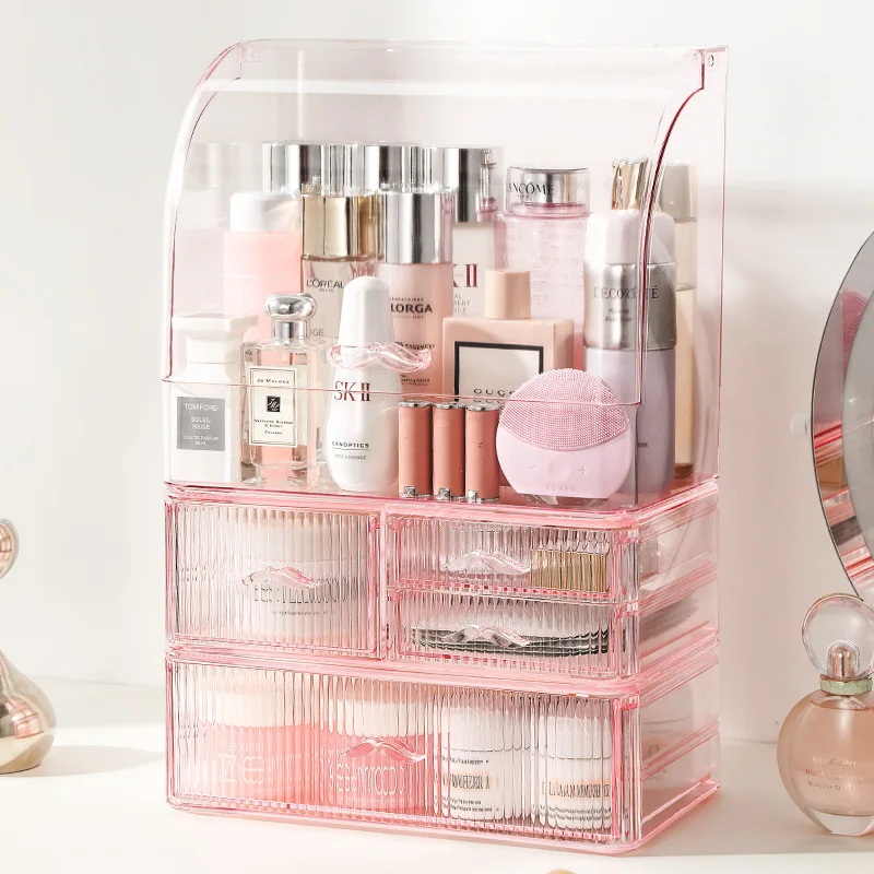 Desktop Makeup Organizer Drawer Type Cosmetic Storage Box Make Up Case Brush Holder Lipstick Skincare Makeup Tables Organizer