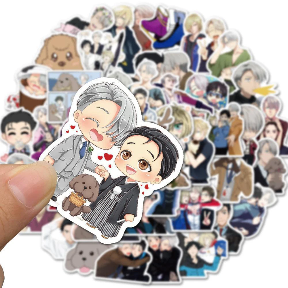 10/30/50pcs Yuri On Ice Anime Stickers Yuri Katsuki Victor Nikiforov Yuri Plisetsky Cartoon Sticker Suitcase Helmet Laptop Decal view 4