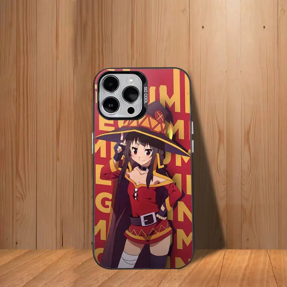 Чехол для телефона M-Megumin K-KonoSuba для iPhone 17,16,15,14,13,12,11, Mini,Pro,SE,MAX, белый матовый противоударный чехол