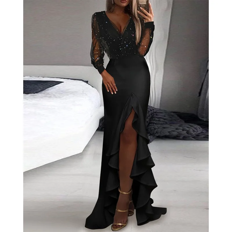 Women White Party Dress Slit Sexy Elegant Classy Wedding Long Dresses One Shoulder Slim Ladies Evening Club Vestido De Mujer