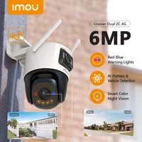 Caméra extérieure IMOU Cruiser Dual 4G 6MP, vision nocturne couleur, sécurité domestique, détection de véhicules par IA, surveillance PT 1