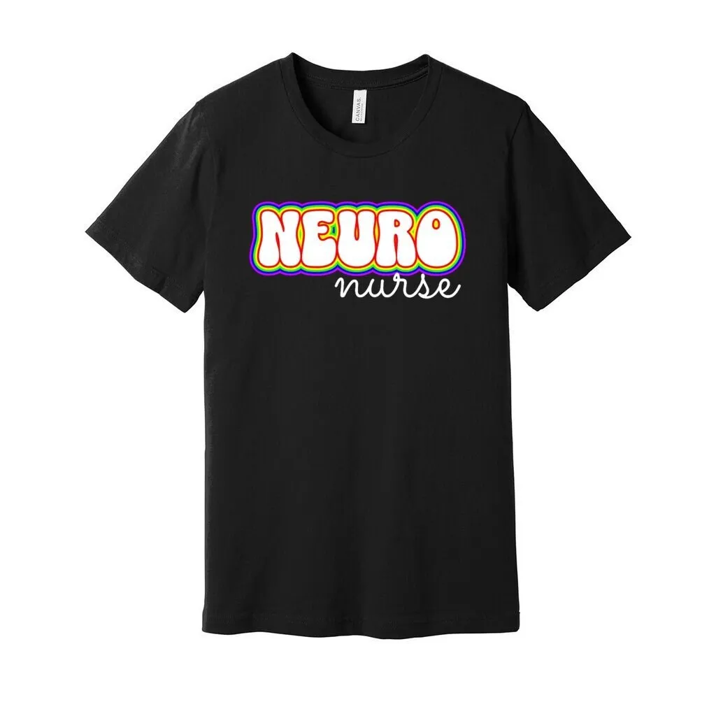 Neuro neurology nurse vintage retro rainbow bella canvas Jersey T Shirt gift