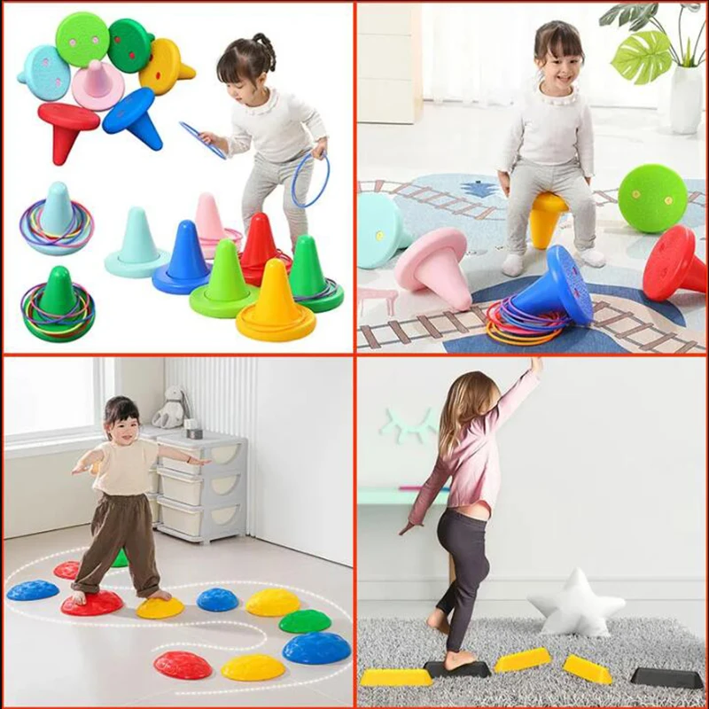 لعبة الحجر في الهواء الطلق للأطفال ، التكامل الحسي عن طريق اللمس ، لعبة التدريب الاجتماعي ، العلاج بالتوحد مونتيسوري ، توازن القدم