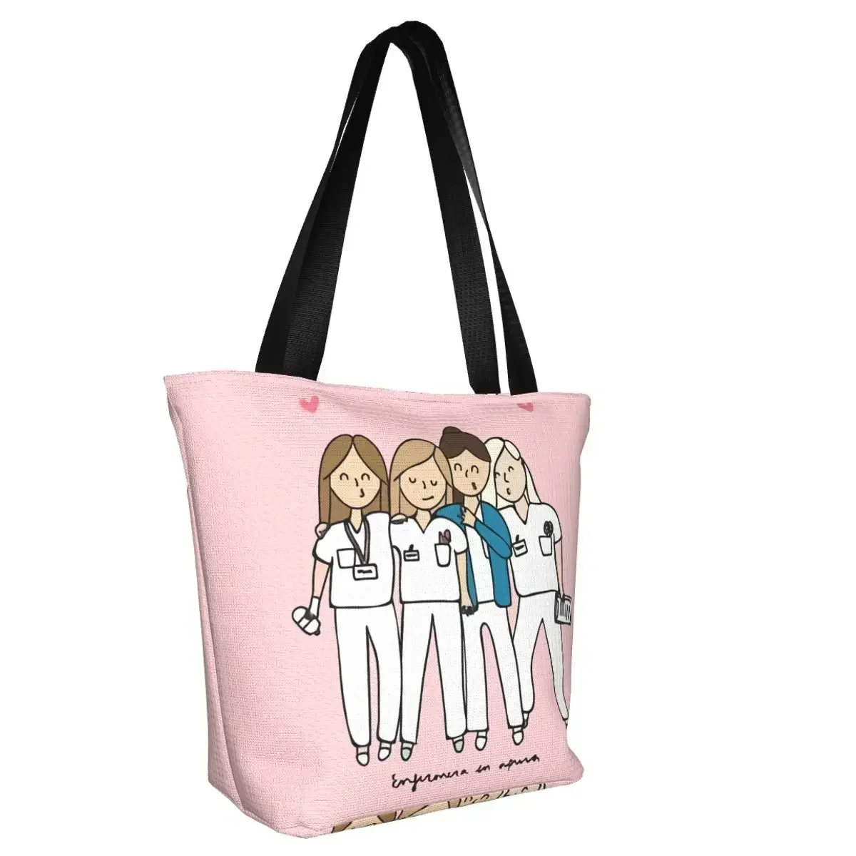 Best Friendship Medica Doctor Nurse generi alimentari Shopping Tote Bag donna Kawaii Canvas Shopper borse a tracolla borsa di grande capacità