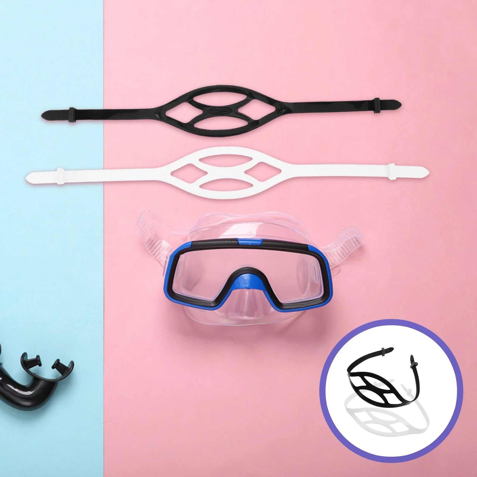 

2 Pcs Diving Lens Belt Straps Goggle Detachable Bungee Cord Goggles Accessories Silica Gel Replacement and Women Supplies
