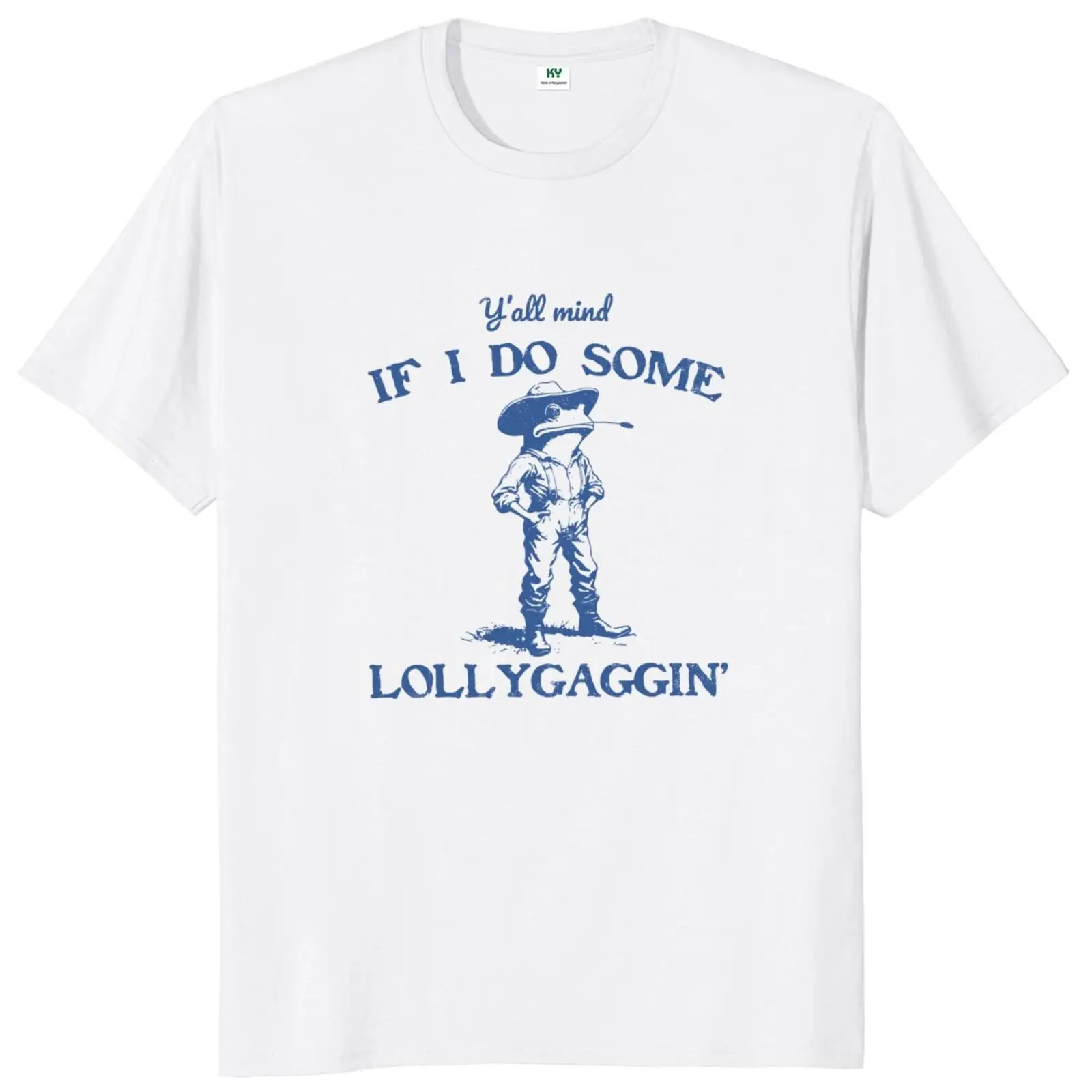 Yall Mind If I Do Some Lollygagging Frog T Shirt Funny Meme Y2k Retro Short Sleeve 100% Cotton Summer O-neck T-shirts EU Size