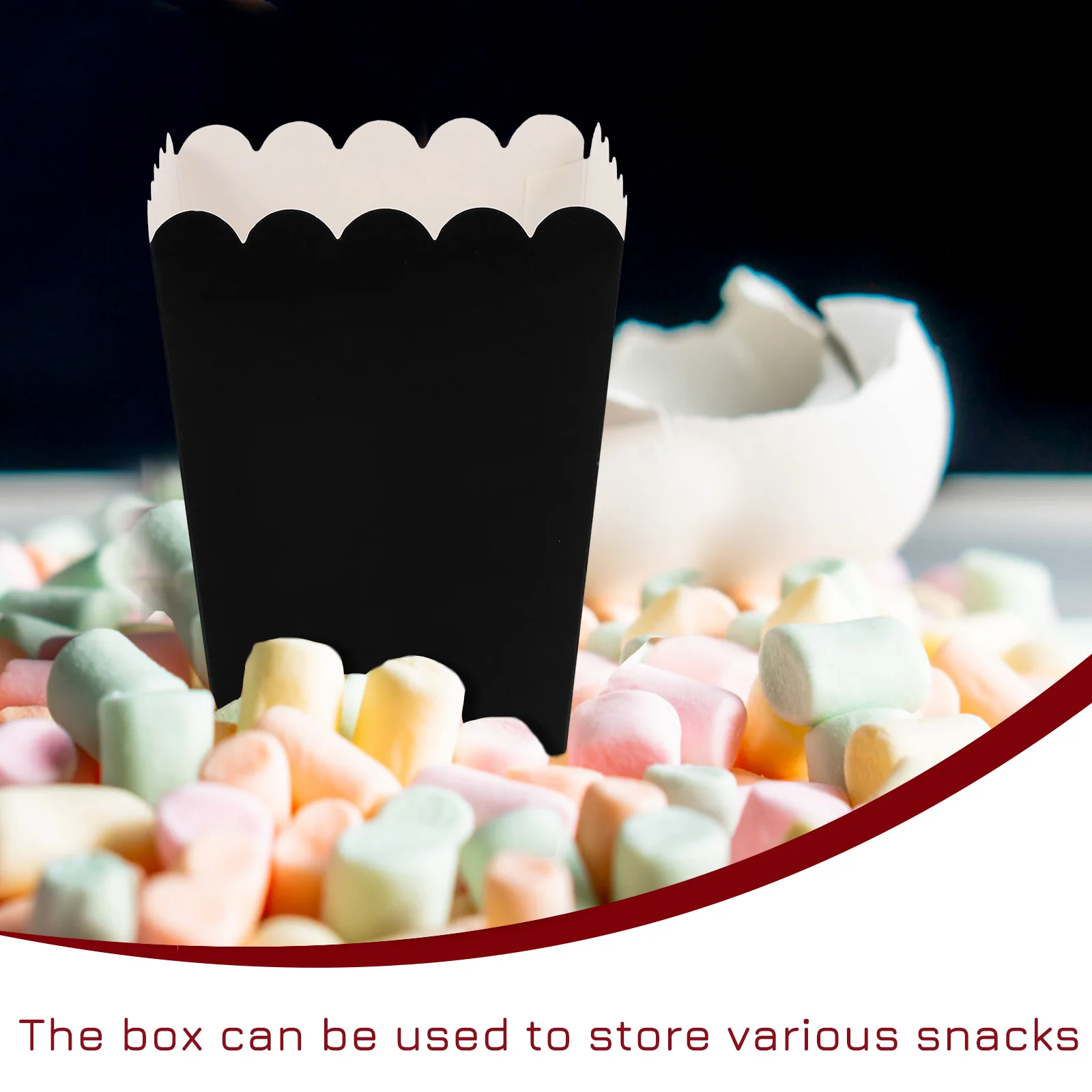 

50pcs Popcorn Boxes Paper Snack Containers Greaseproof Simple Elegant Design Party Wedding Favor Storage Boxes For Candy