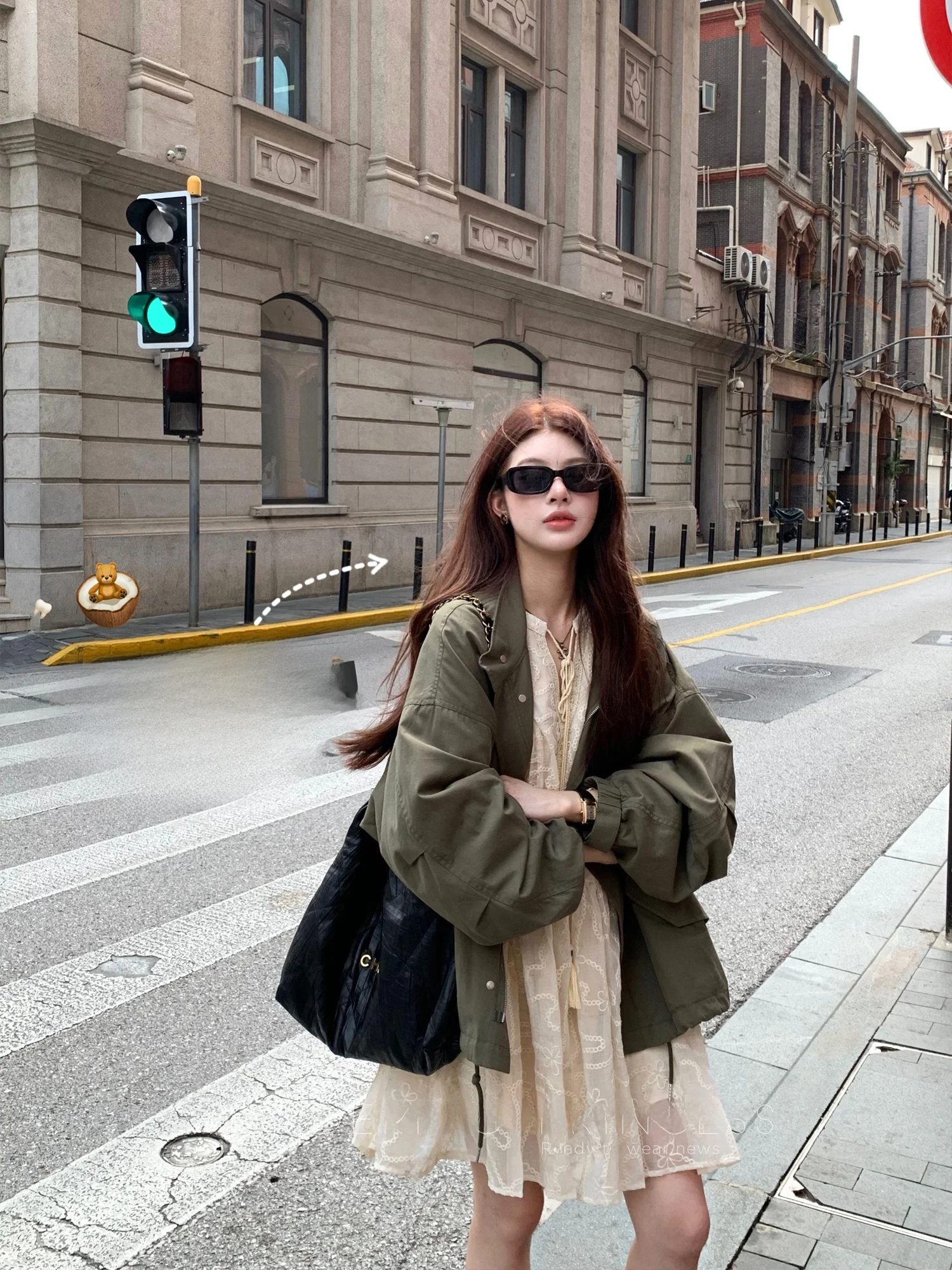 

Ветровка Qian Meixi Fairy T T Dr из шелковистого хлопка с тонкими блестками, винтажная, цвет олива