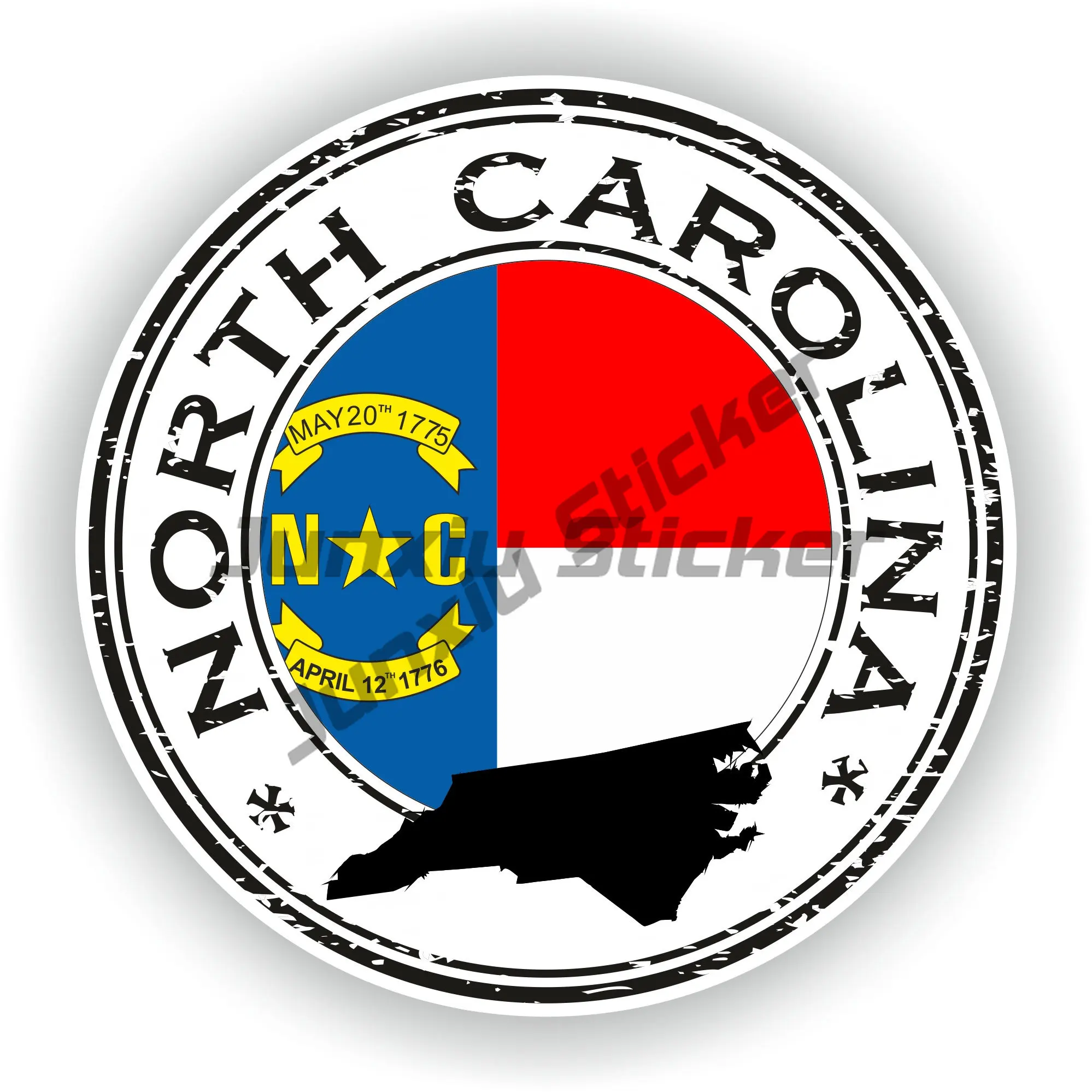 

Fayetteville NC North Carolina Cumberland County Vintage US Flag Sticker North Carolina Country Code Flag Maltese Cross Shaped