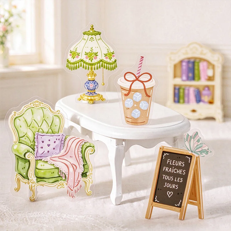 30pcs/1lot Kawaii Scrapbook Stickers Leisure vacation Junk Journal Gold Planner Stationery Sticker Planner Decorative