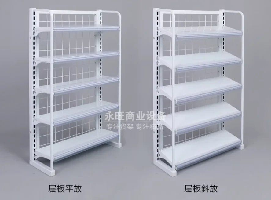 

Convenience store supermarket shelves snack display shelves front chewing gum shelves checkout counter small shelves