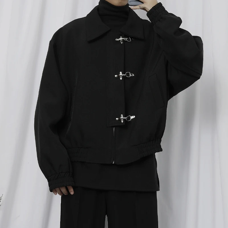 

Retro American Sle PU Leather Jaet Loose Casual Streetwear for Men And Women Spring Autumn High Quali Aircrt Bule