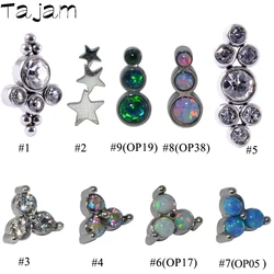 1PC Steel Star Dermal Anchor Opal Head Skin Diver Hide In Skin Beautiful Piercing Tattoo Women Fashion Piercing Body Jewelry
