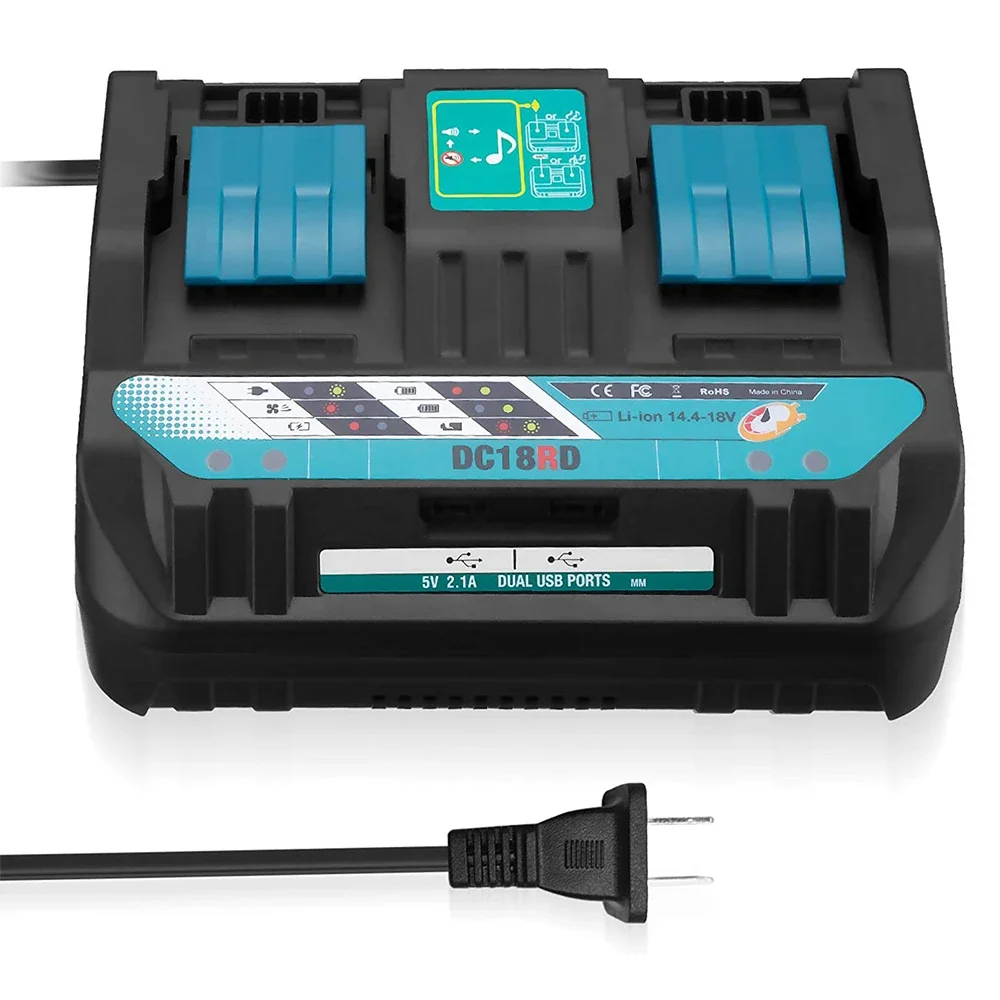 

Зарядное устройство для Makita 14.4V 18V BL1830 BL1430 DC18RC DC18RA, быстрая зарядка, новейшее двойное зарядное устройство для литий-ионных аккумуляторов 4A