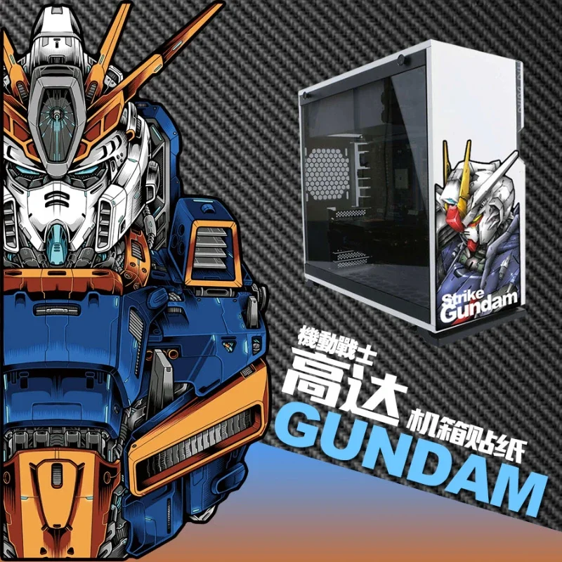 Gundam Koele Anime Pc Case Versieren Sticker Cartoon Compuer Host Huid Dacal Waterdichte Atx Middelste Toren Verwijderbare Hollow Out