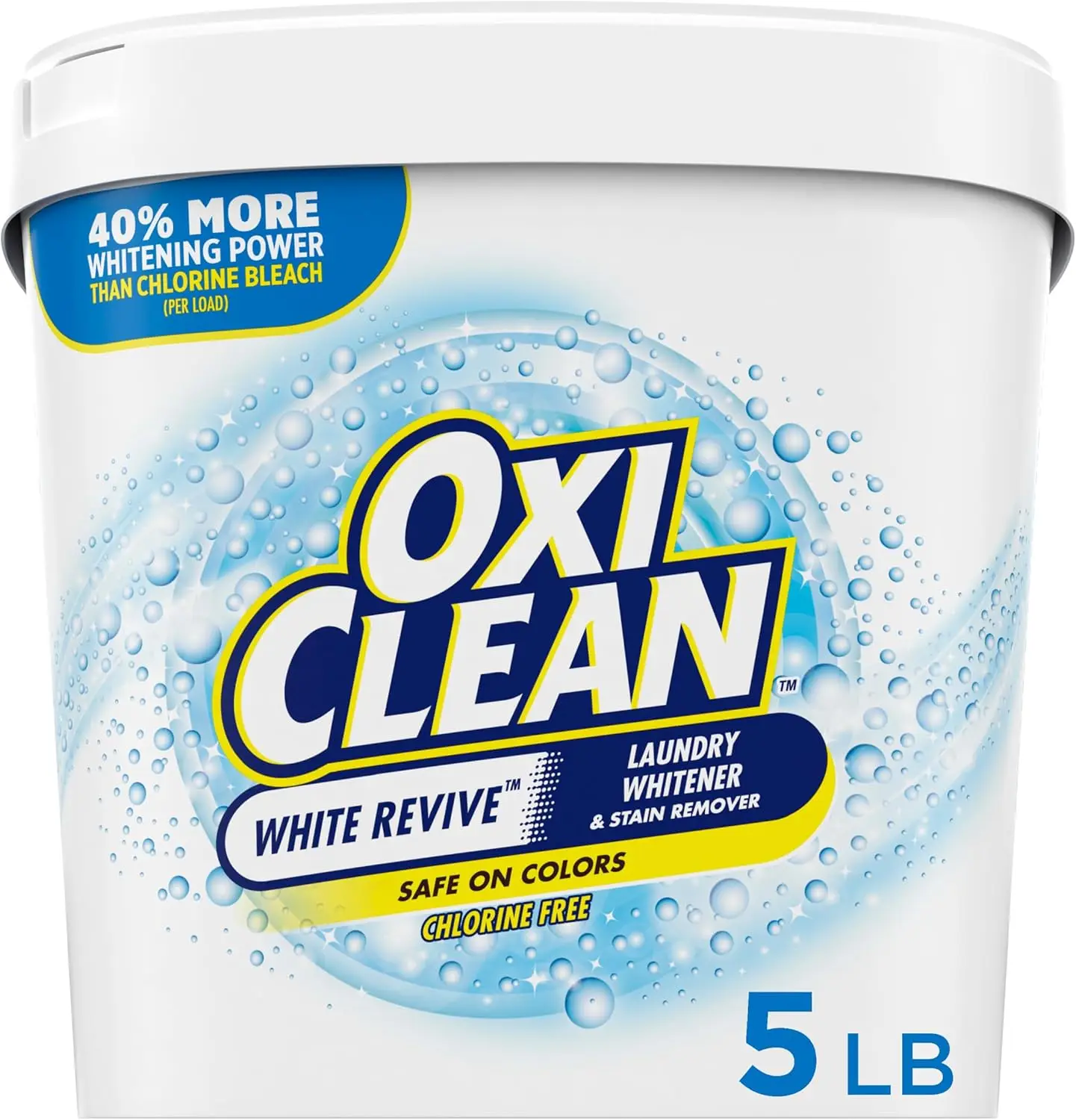 

Laundry Whitener & Stain Remover Powder, Bleach Alternative for Whites, 5 lb