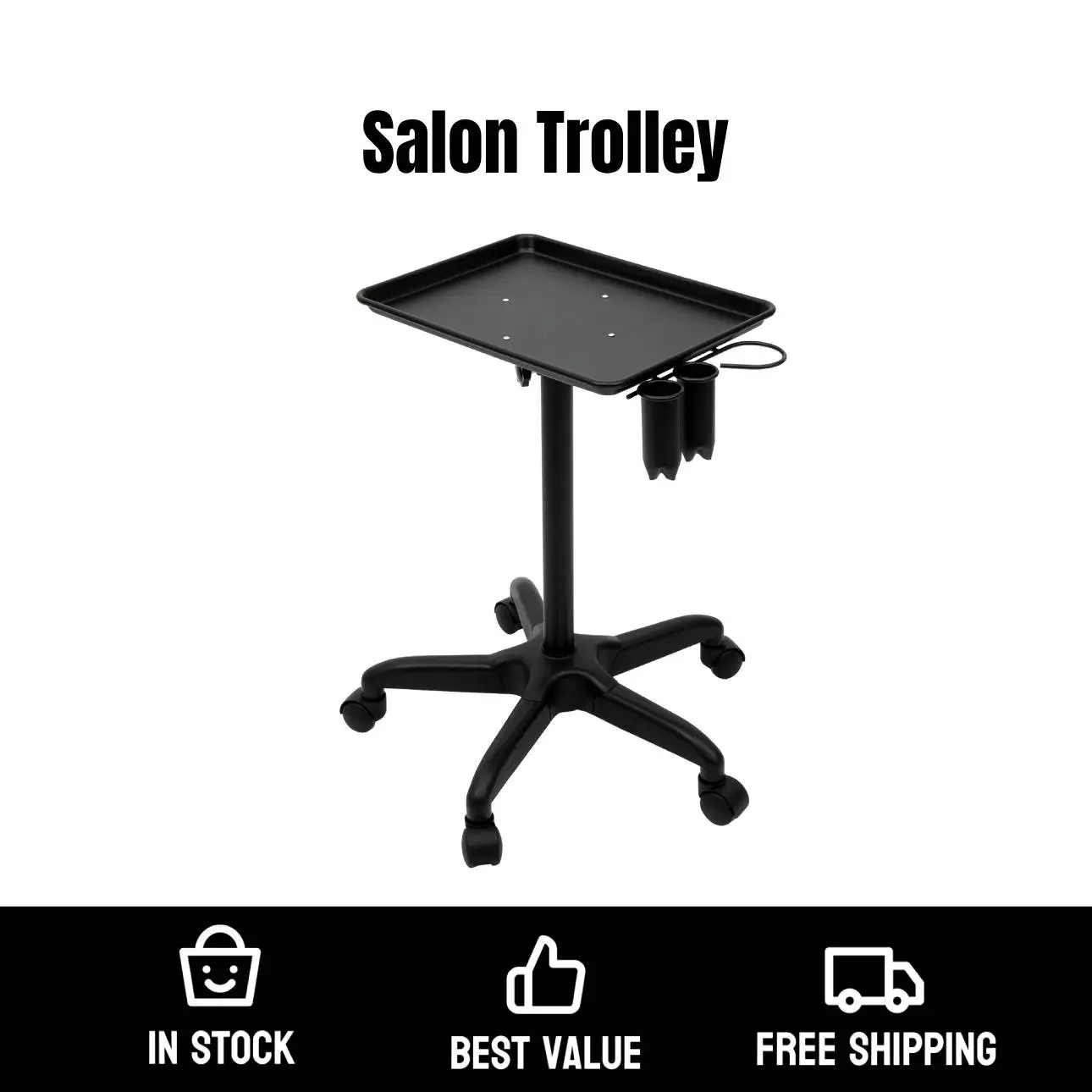 

Тележка для салона с регулируемой высотой, высококачественная тележка для салона из материалов, прочная конструкция с большой грузоподъемностью для парикмахерской