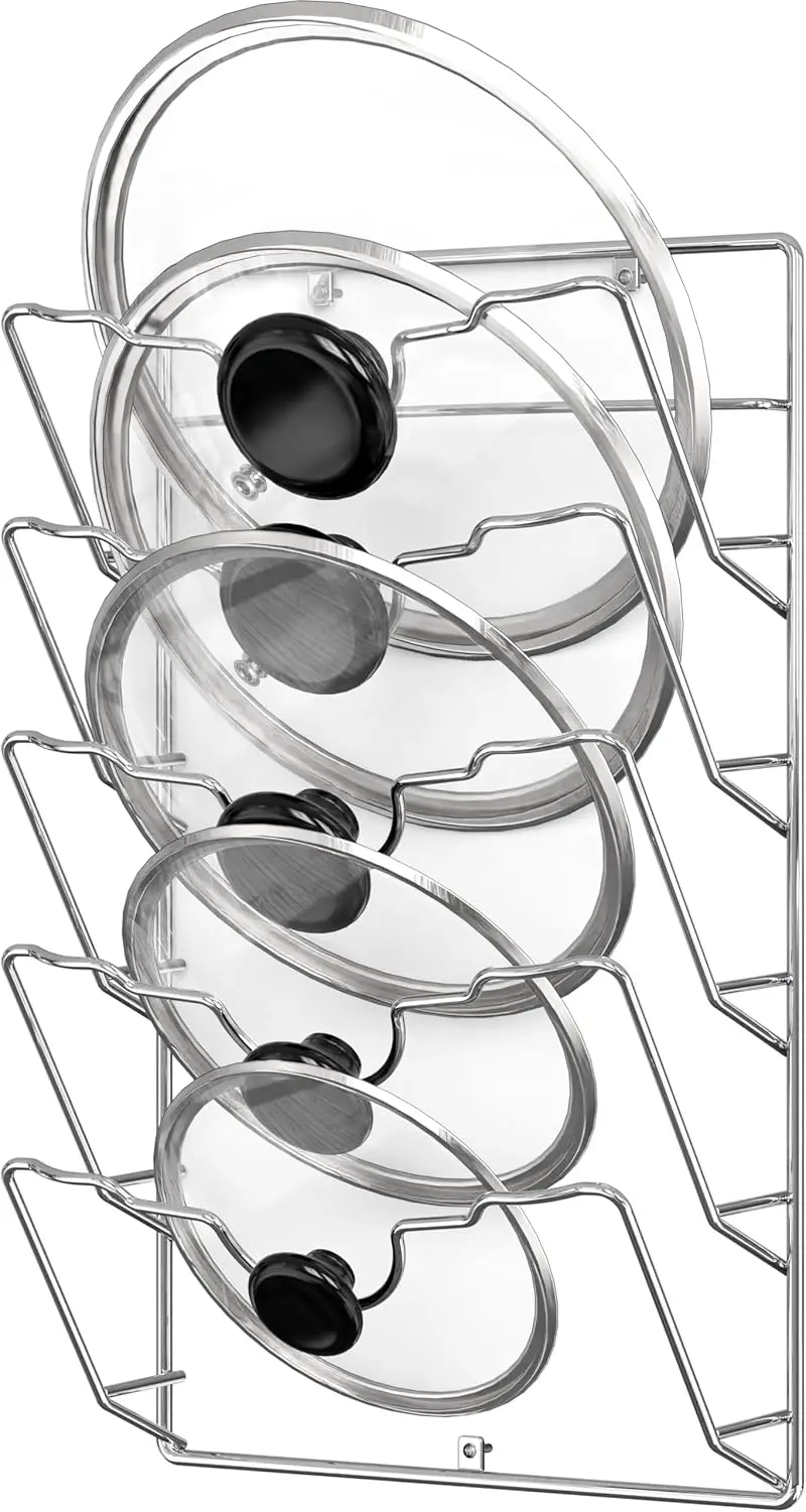 

Wall Door Mounted Pot Lid Rack, Chrome Finish