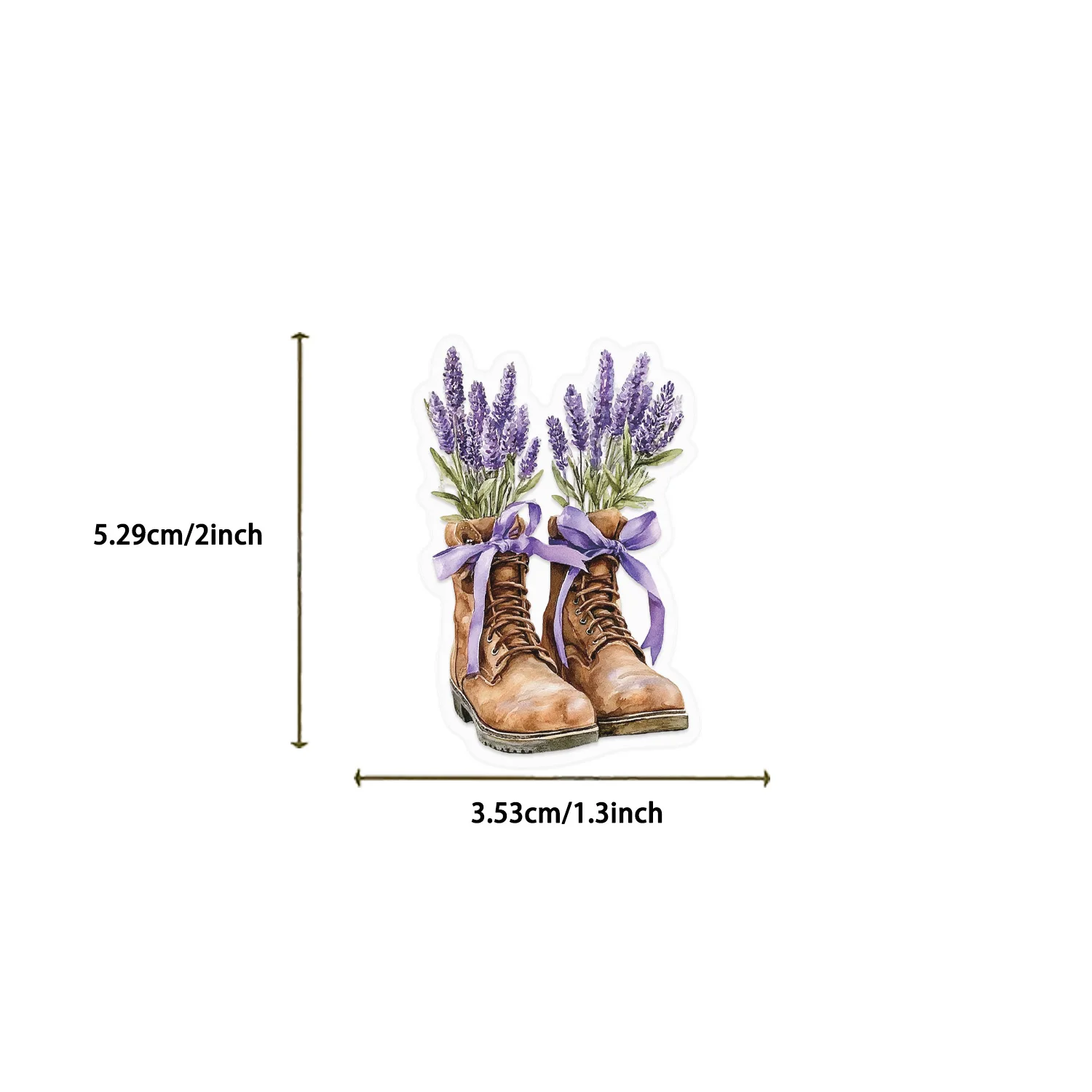 50Pcs Transparent PET Cartoon Purple Lavender Waterproof Sticker Pack for Journal Guitar Notebook Decoration