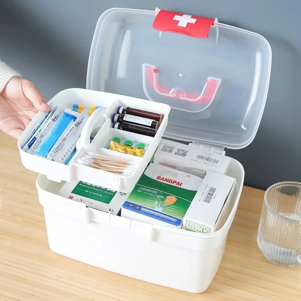 New Large Capacity Pills Storage Box Plastic Multi Layer Jewelry Organizer Portable Medicine Box Household