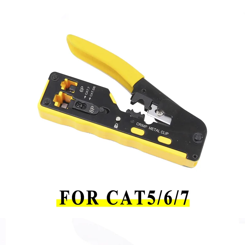 Tang jaringan multifungsi alat Crimping CAT5 CAT6 CAT7 RJ45 melewati semua dalam satu Alat EZ Crimp UNTUK Rj11 R12 RJ45