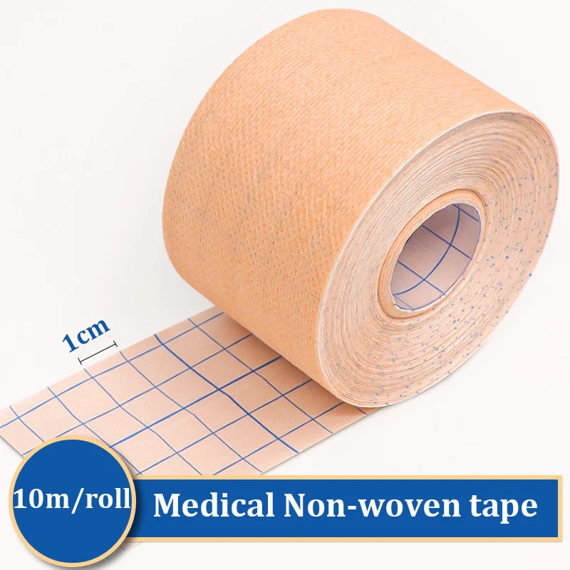 1Roll Adhesive Wound Dressing Medical Non-woven Fixation Tape Plaster Gauze Needle Fixation Surgical Tape 5/10/15/20/25cmx10m