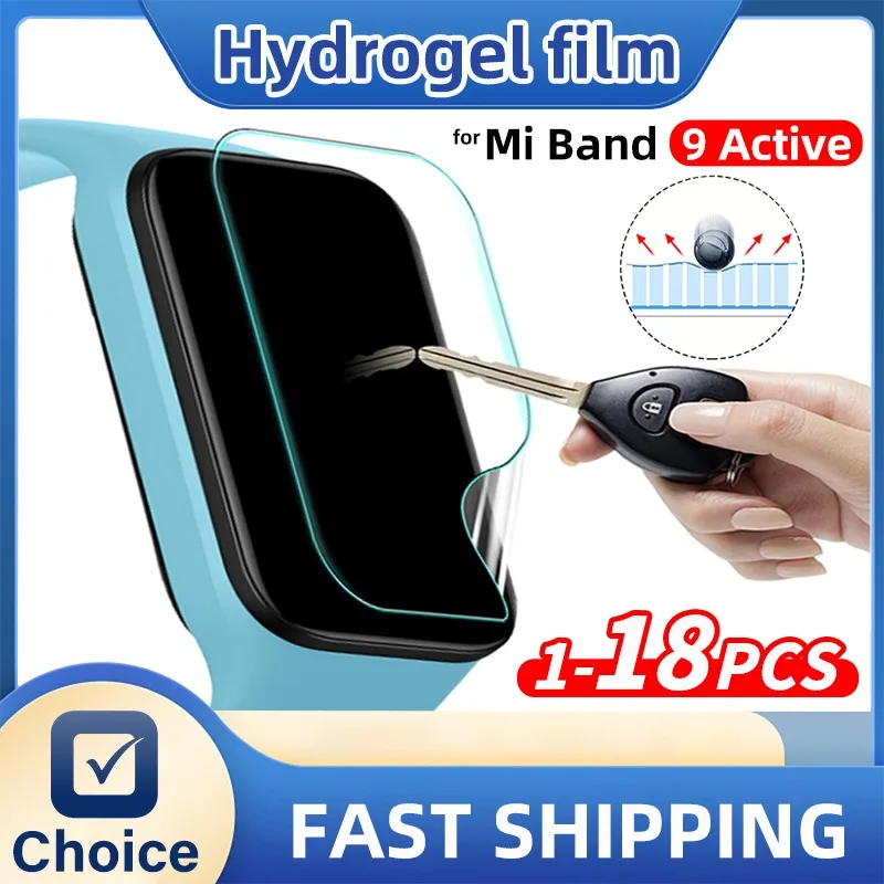 

Защитная пленка для экрана Xiaomi Mi Band 9, 3-18 шт., активная гидрогелевая пленка, защита от царапин, полное покрытие, защитная пленка для экрана, не стекло