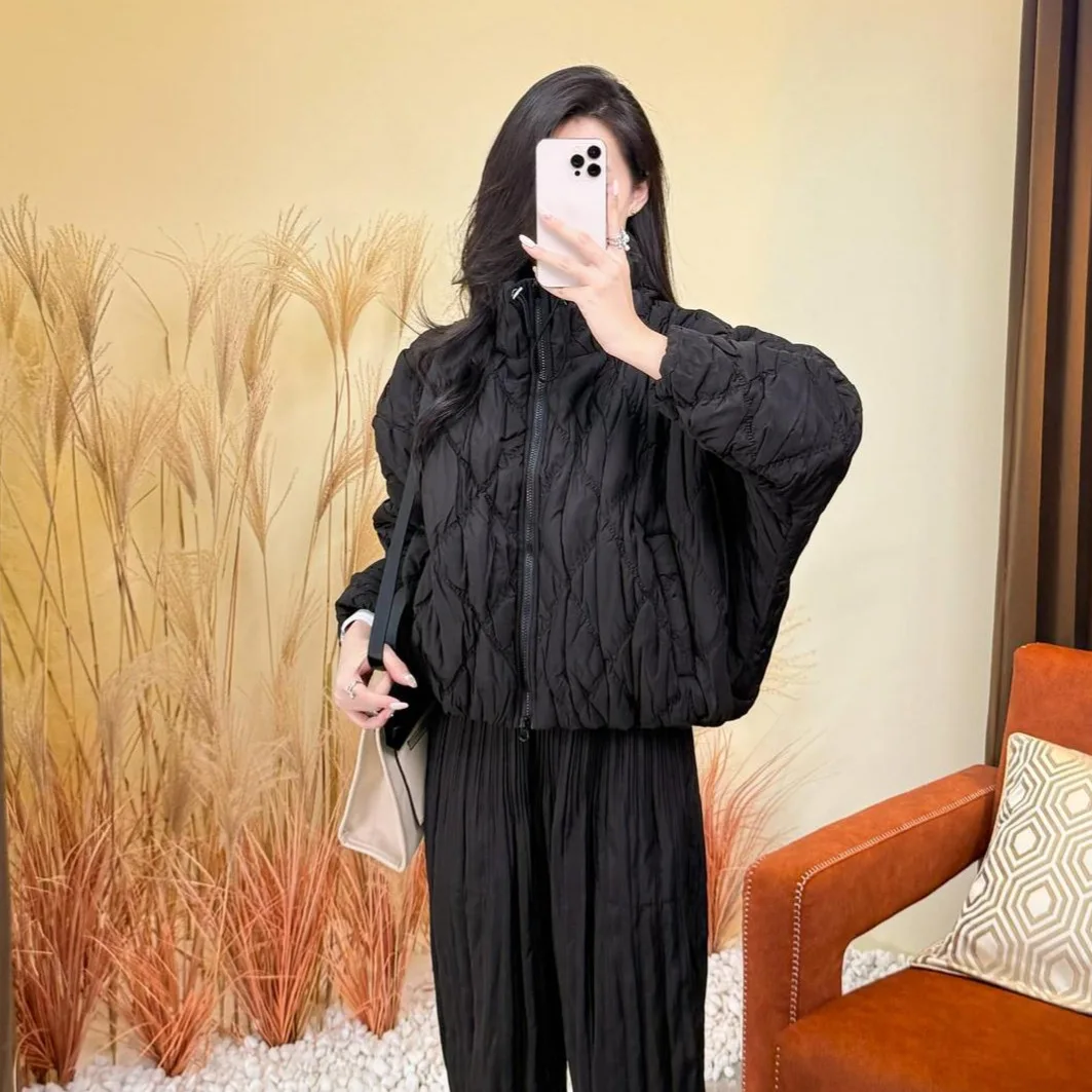 مياكي أضعاف 2025 الخريف/الشتاء جديد سترة قطن المرأة سميكة قصيرة سترة قطن فضفاضة سترة أنيقة تحمل شعار لعبة البيسبول مطوية Breadman #5