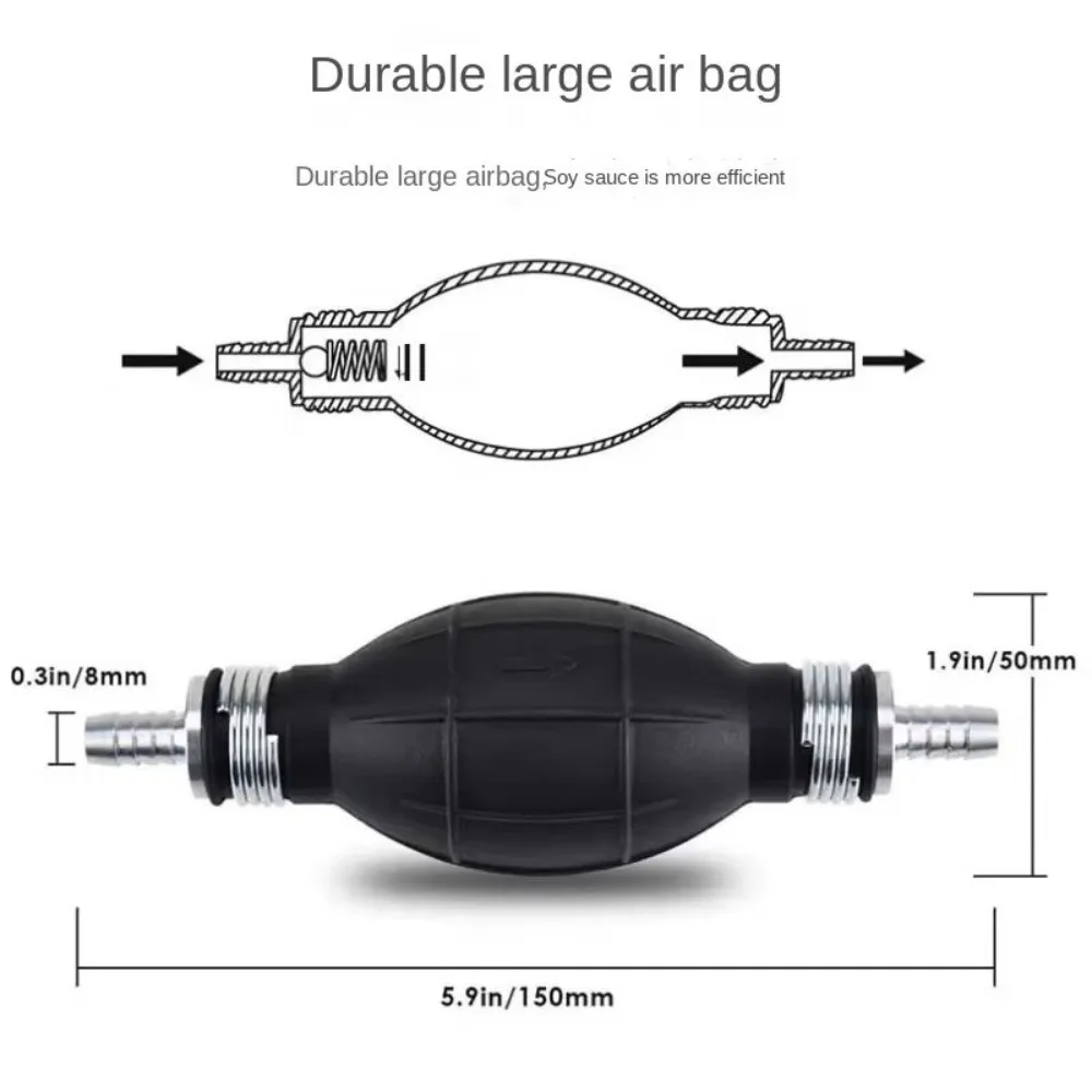 Durable 2M Manual Fuel Pump PVC Tube Self Priming Gas Siphon Hose Pump with Clamp Fuel Tank Suction Pump Car Fuel Transfer