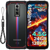 DOOGEE Blade10 Energy Rugged Phone Android 15 Gemini AI 10.7mm Ultra-thin 6150mAh Battery 6.56'' Screen Widevine L1 Cellphone