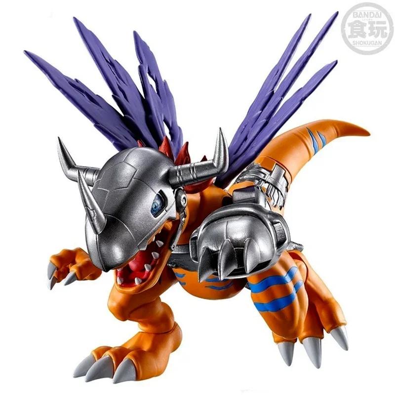 Bandai Original Digimon Anime Figure Palm Series Metal Greymon Were Garurumon Action Figure Toys for Kids Gift Collectible Model