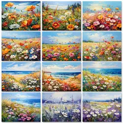 SDOYUNO DIY Frame Painting By Numbers Flowers Kit Picture By Numbers For Adults Modern Wall Art Decors Handpainted Home Diy Gift