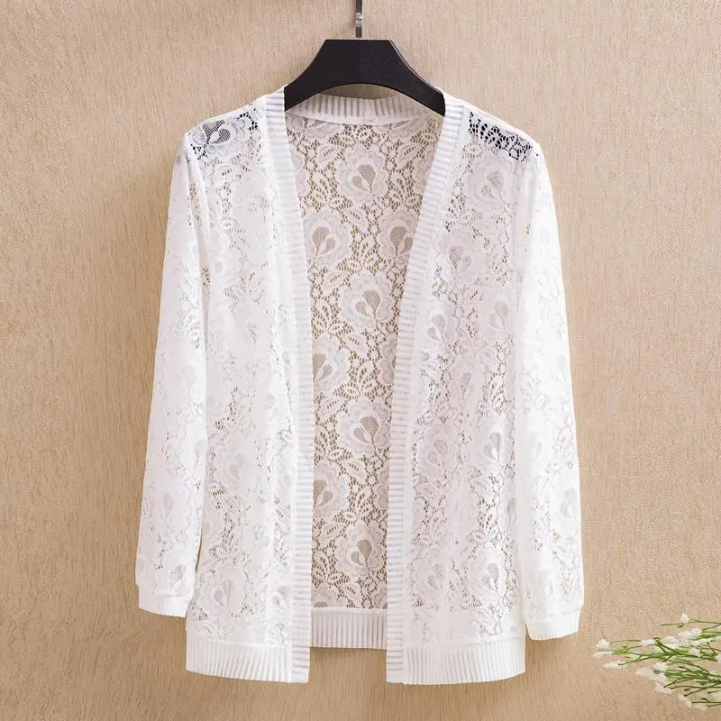 Woman Summer New Lace Cardigan Short Style Western Small Shawl Clothes Women's Air Conditioning Shirt Mom's Spring Thin Coat