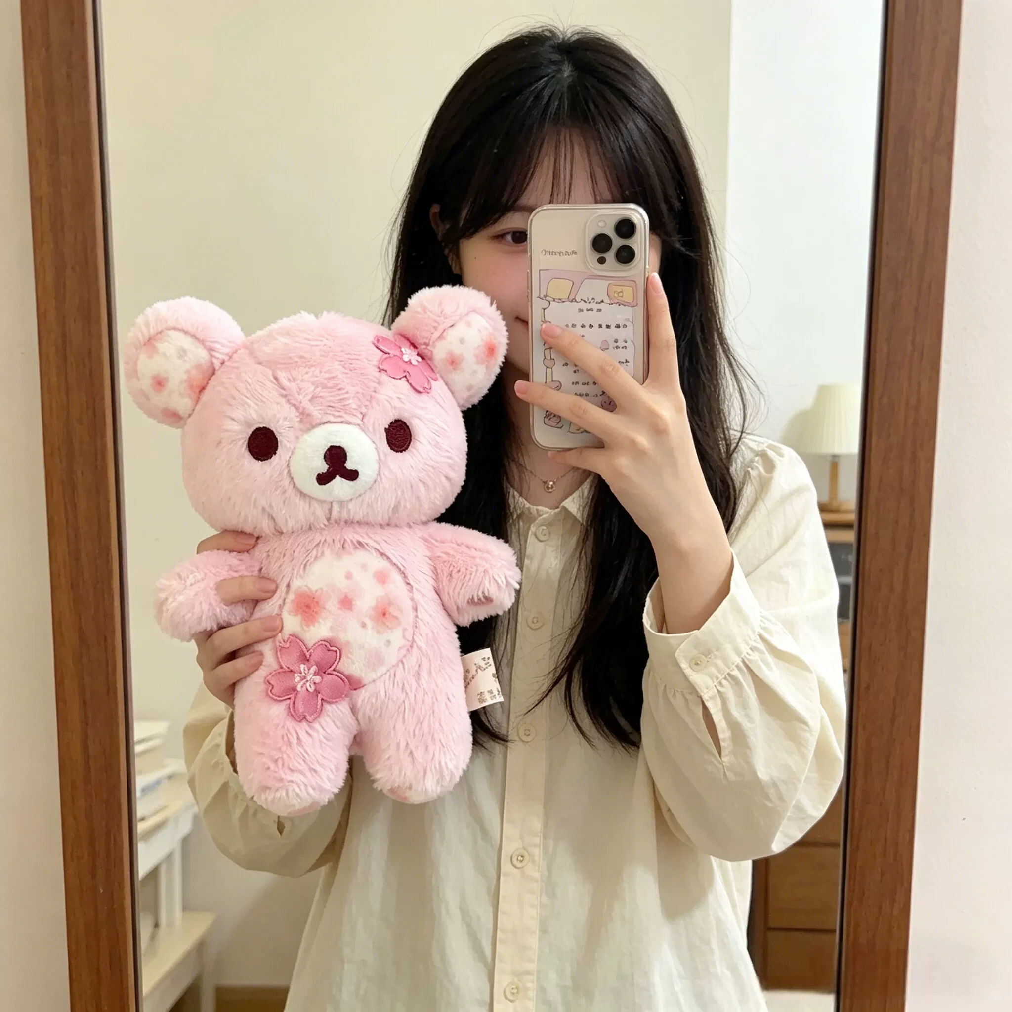 30/40/50cm Cherry Blossom Rilakkuma Cute Cartoon Bear Plush Toy Stuffed Animals Doll Soft Comfortable Accompany Sleeping Doll view 2