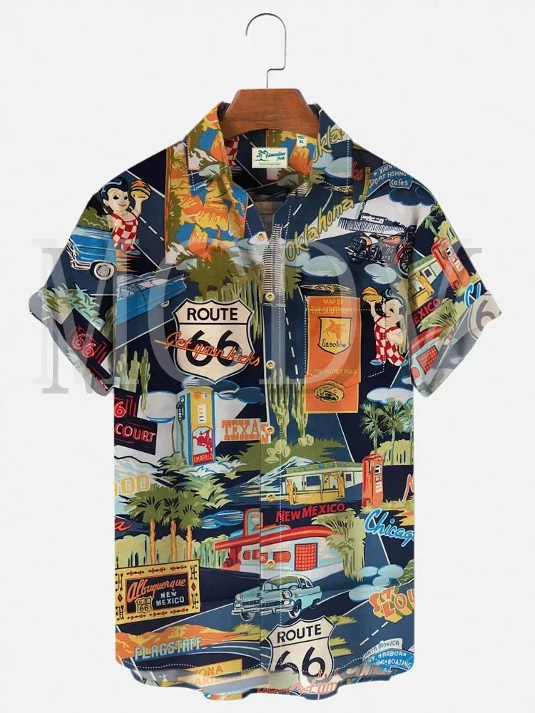 Men's Vintage Hawaiian Shirts Chinoiserie Oriental Art Pattern Japanese Wrinkle Free Tops Women for Men shirts