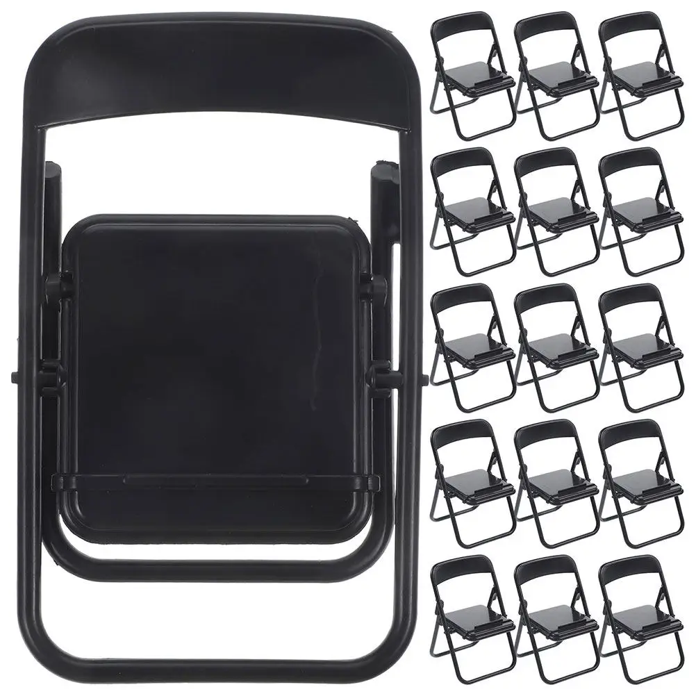 

25Pcs Mini Folding Chair Stand for Phone Universal Compatibility Miniature Home Furnishings Space Saving Desktop Accessory