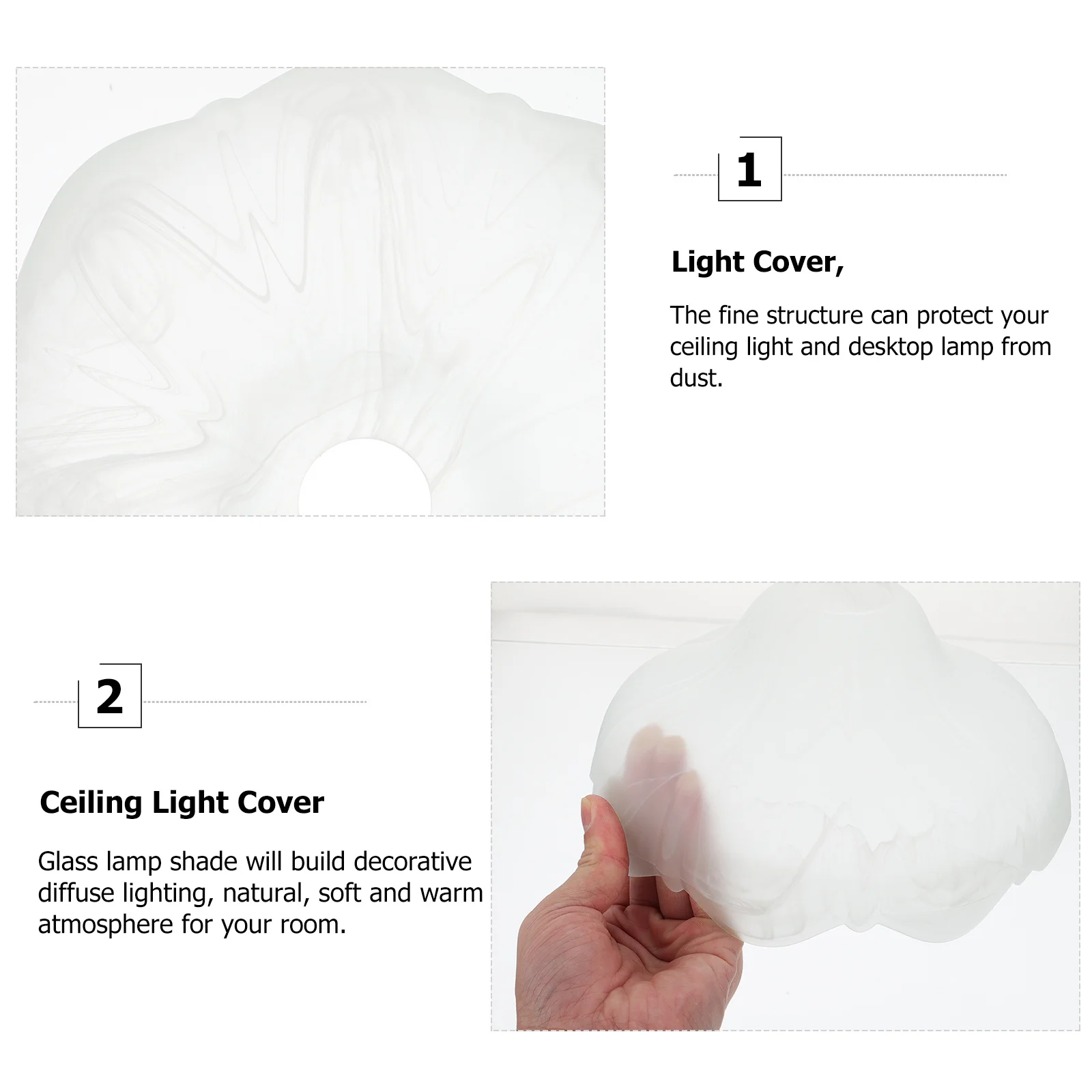 

1Pcs Frosted Glass Lampshade Premium Quality Chic Style Easy Install Light Cover for Home Wall Lamp Decorative Lighting Fixture