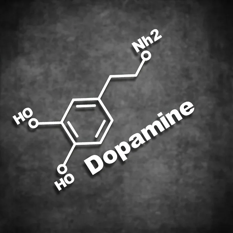 Styling Auto Dopamine Chemical Formula PET Decal Waterproof Car Exterior Body Window Bumper Emblem Graphic Sticker Ornament