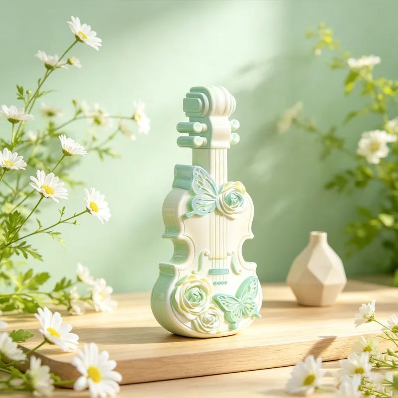 European-style Carved Butterfly Love Flower Violin Handmade Mold Gift Souvenir Fragrance Decoration Silicone Mold Silicone Molds 3