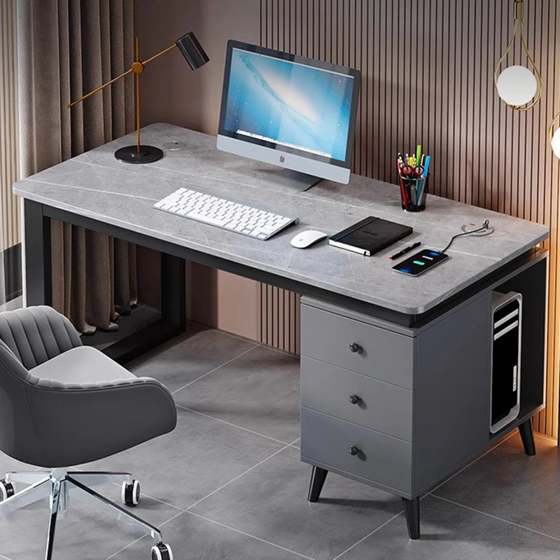 

Executive Gaming Computer Desk Bedroom Sedentary Modern Mirror Writing Desk Storage Students Square Multifunction Home Furniture