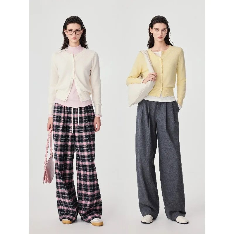 

Женский высококачественный шерстяной вязаный кардиган – с круглым вырезом, можно стирать в машине, серый, мягкий топ для многослойных образов, ранняя весна