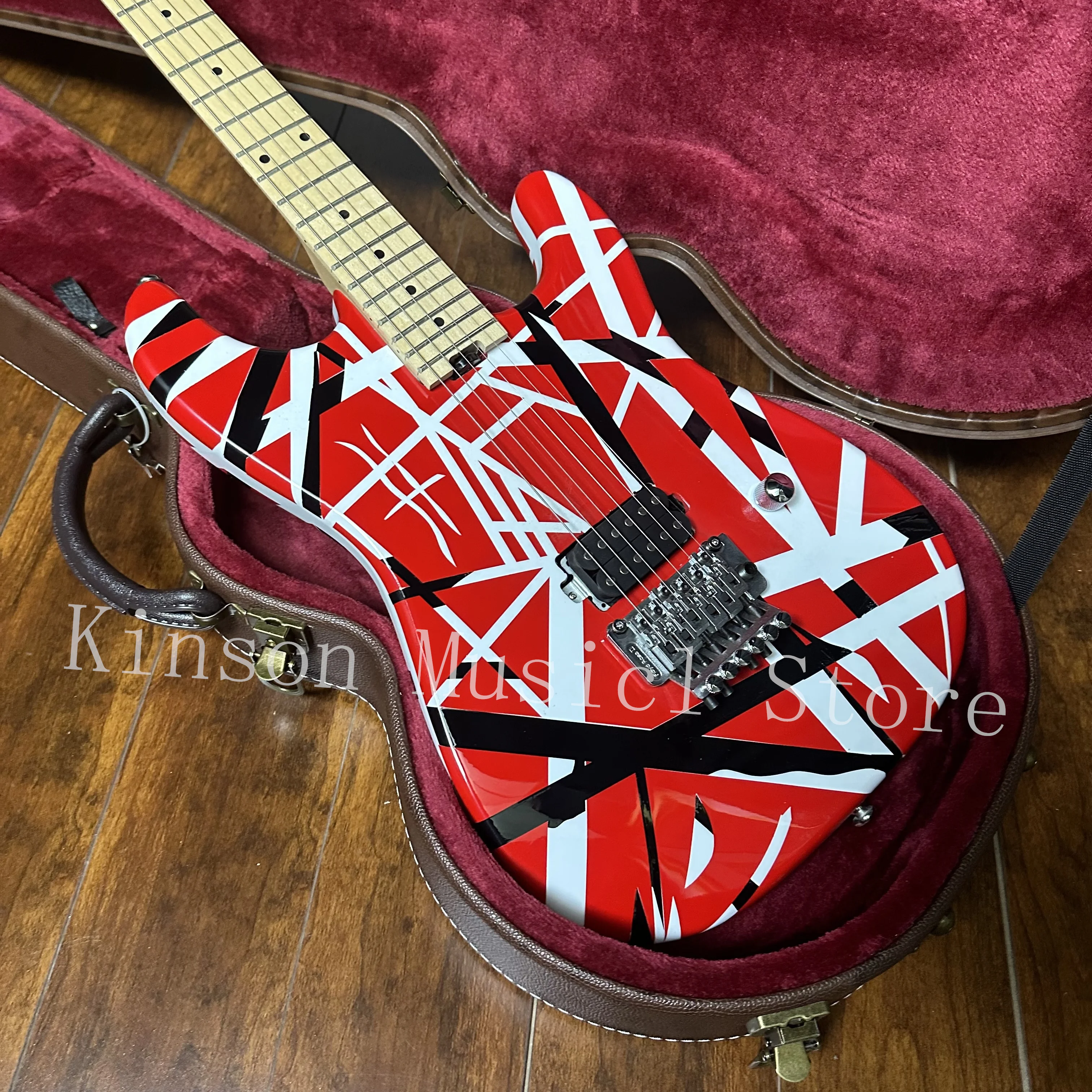 Stripe style Electric Guitar, Floydrose Vibrato Bridge, Maple Fingerboard,Fast Shipping