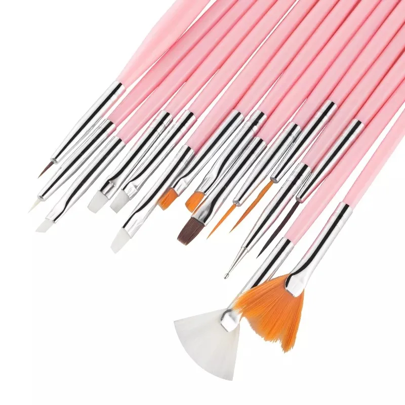 Nail Brush For Manicure Gel Brush For Nail Art 15Pcs/Set Nail Brush Acrylic Liquid Powder Carving Gel Brush