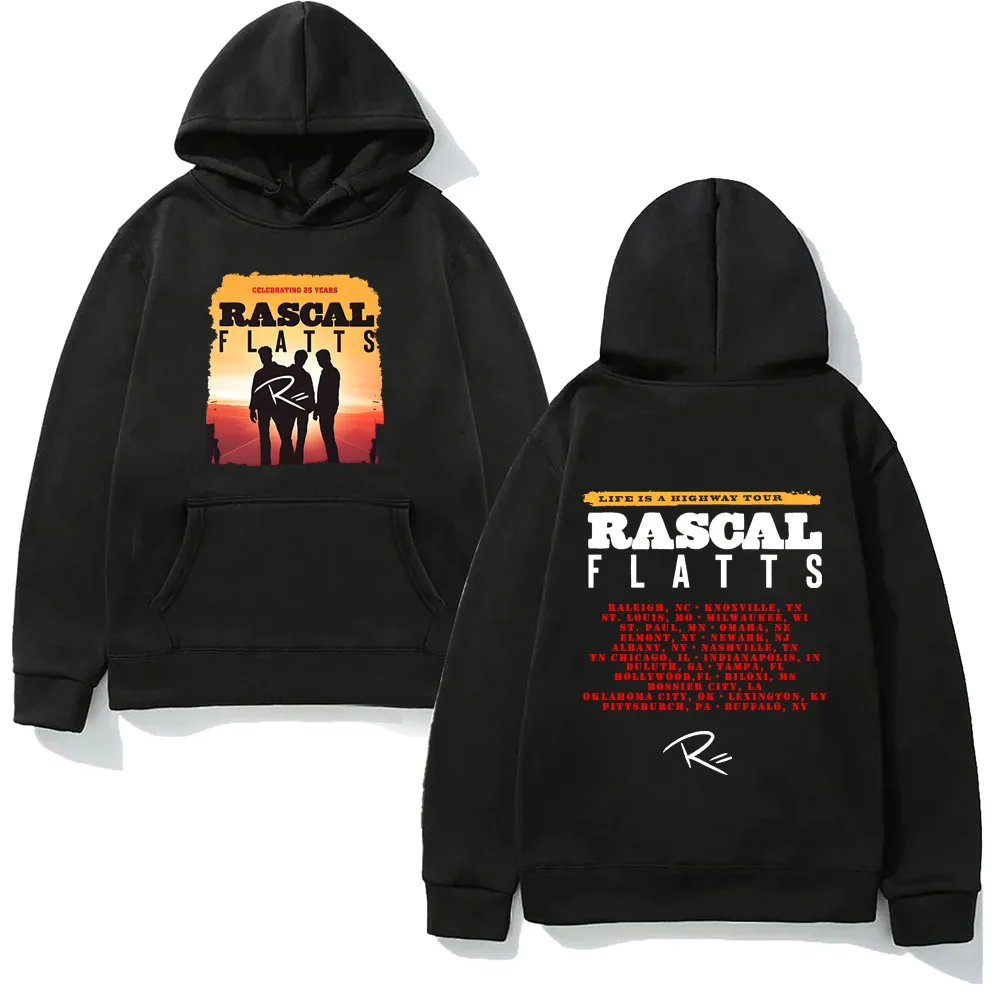 Rascal Flatts Singer's Same Style Hooded Grunge Comfortable Sweatshirt Sleeve Gothic Clothes Moletom Grunge 2026 Black Tour Tee