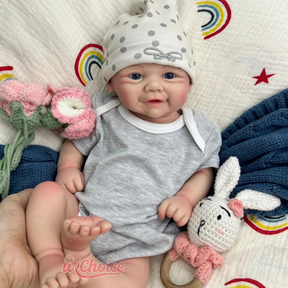 

43cm Full Soft Silicone Reborn Baby Doll Hand Painted Details Realistic Shape Perfect Photo Shooting Prop for Studio Use