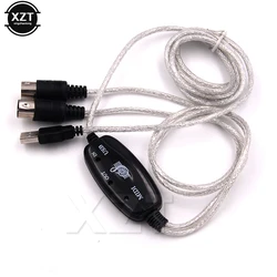 Nowa klawiatura kabla Audio do USB do komputera MIDI kabel konwertera PC do klawiatura muzyczna przewód USB IN-OUT Adapter interfejsu MIDI