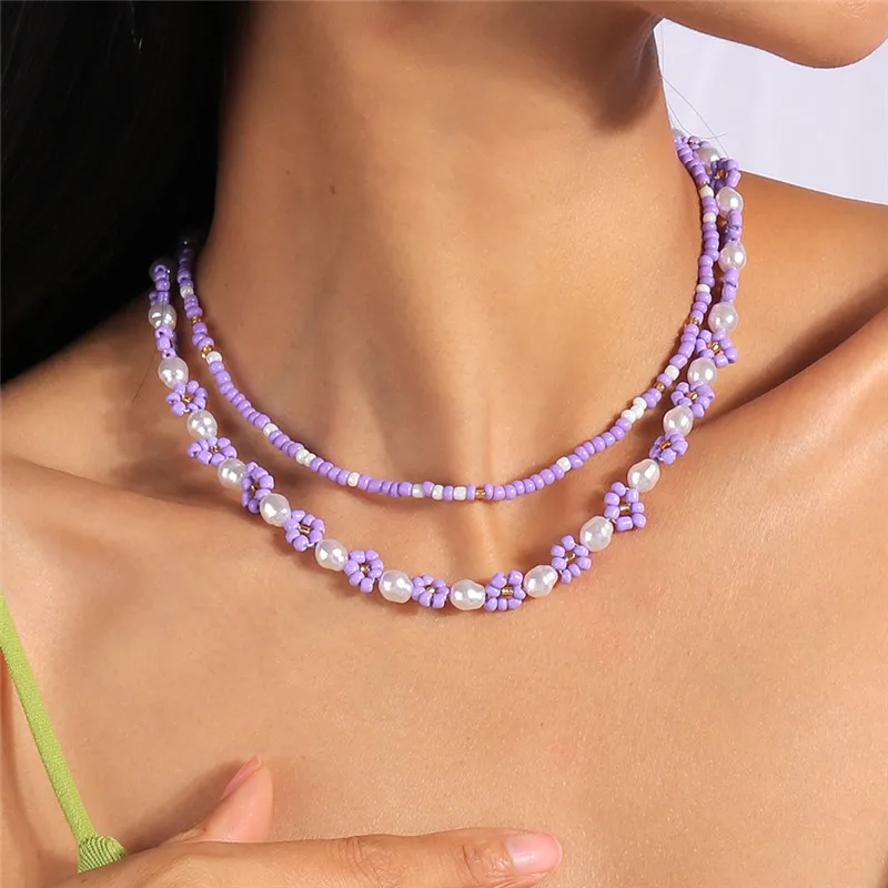 Böhmen Handgemachte Bunte Rocailles Halskette Halsband Einfache Frauen Mode Perle Blume Halsketten Kragen Süße Schmuck Geschenke – Detail 12