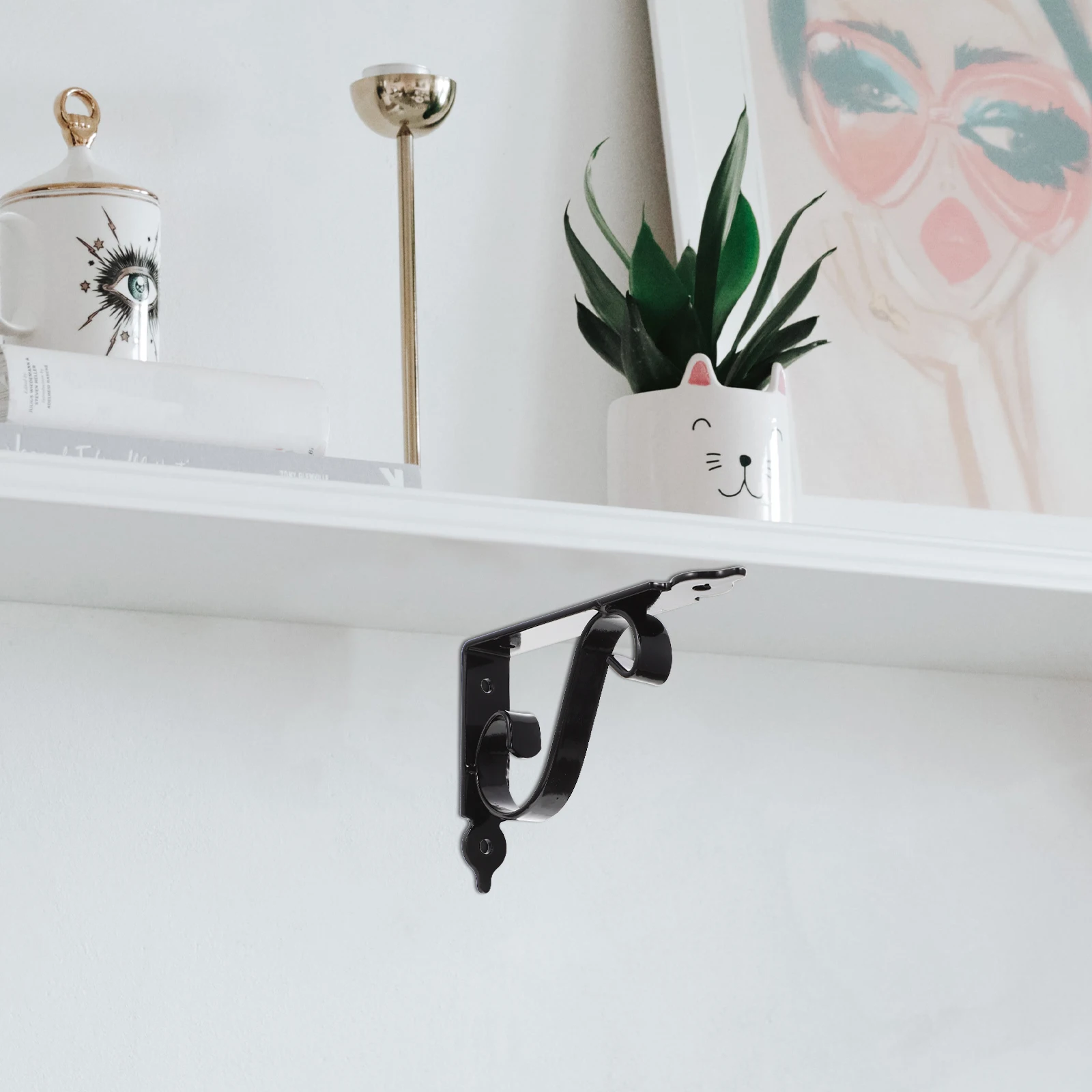 

2 Sets Iron Shelf Brackets Heavy Duty Wall Mounted Angle Bracket Bookshelf Support Kitchen Living Room Metal Floating